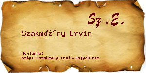 Szakmáry Ervin névjegykártya