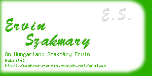 ervin szakmary business card